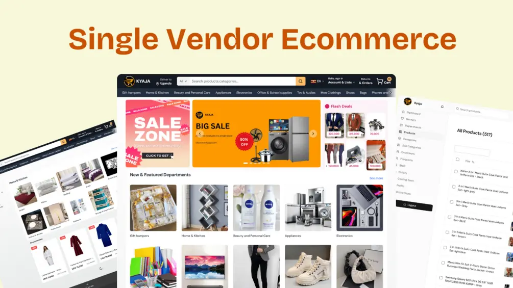 Complete Single Vendor Ecommerce Platform with Admin Dashboard